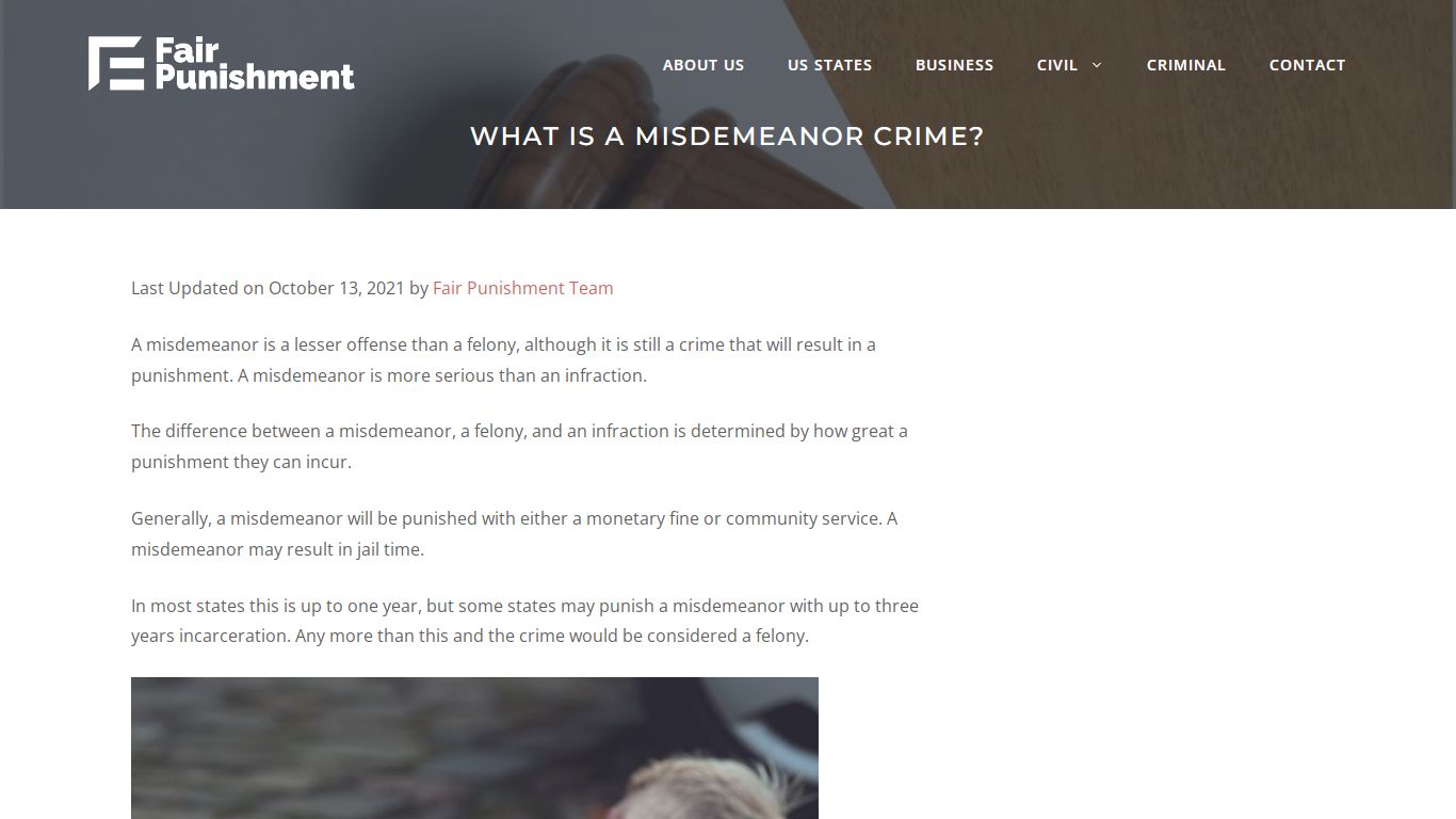 What Is A Misdemeanor Crime? - Fair Punishment