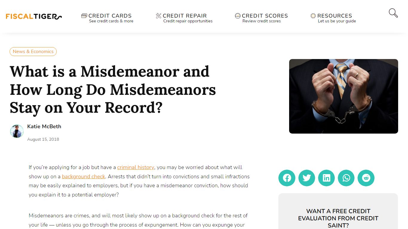 How Long Does a Misdemeanor Stay On Your Record? | Fiscal Tiger